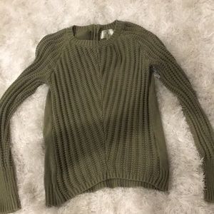 knit army green sweater